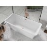 Mexen Tonia freistehende Badewanne 170 x 75 cm, weiß, Überlauf gebürstetes Kupfer - 52171707500-65