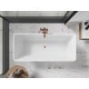 Mexen Tonia freistehende Badewanne 170 x 75 cm, weiß, Überlauf gebürstetes Kupfer - 52171707500-65