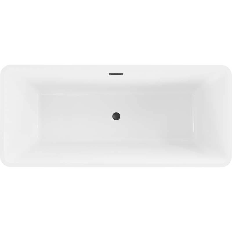Mexen Tonia freistehende Badewanne 170 x 75 cm, weiß, schwarzer Überlauf - 52171707500-70