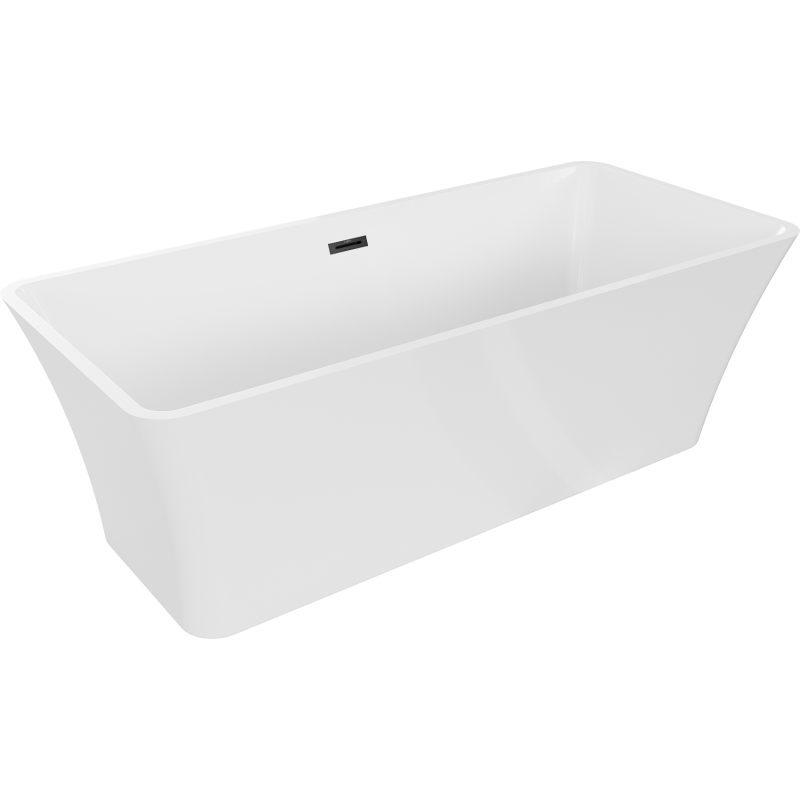 Mexen Tonia freistehende Badewanne 170 x 75 cm, weiß, schwarzer Überlauf - 52171707500-70