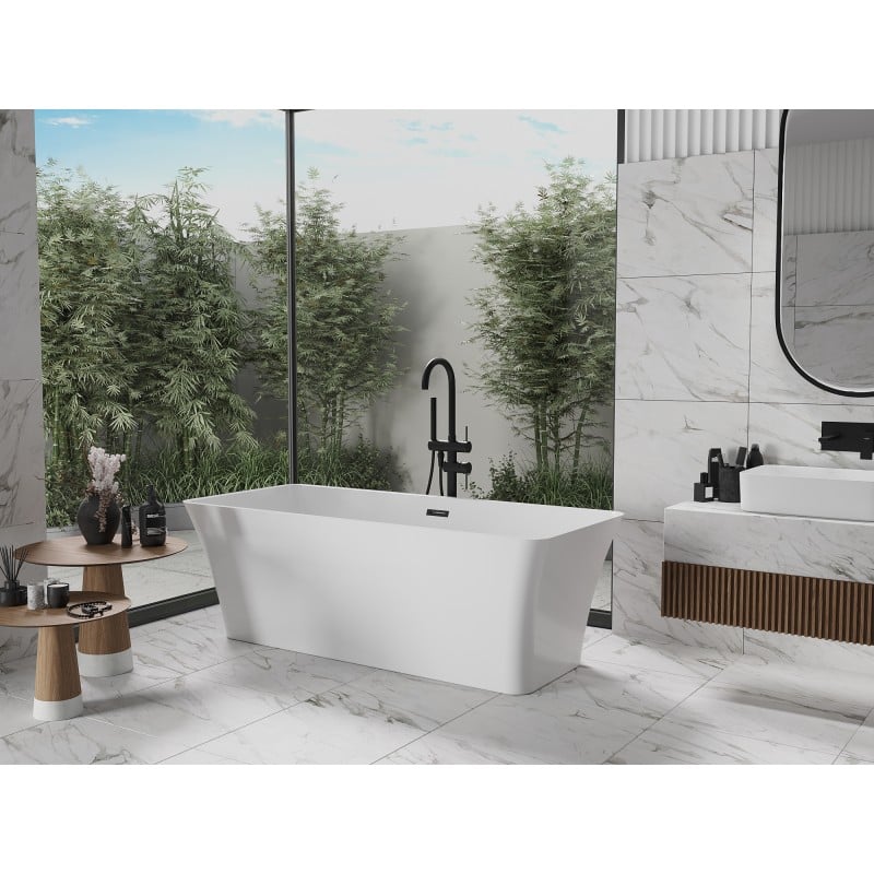Mexen Tonia freistehende Badewanne 170 x 75 cm, weiß, schwarzer Überlauf - 52171707500-70