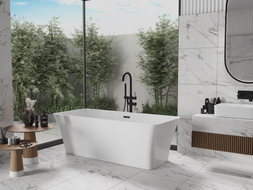 Mexen Tonia freistehende Badewanne 170 x 75 cm, weiß, schwarzer Überlauf - 52171707500-70