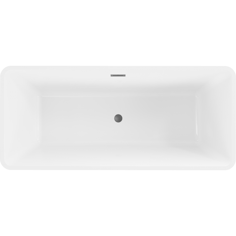 Mexen Tonia freistehende Badewanne 170 x 75 cm, weiß, Überlauf gun metal - 52171707500-95