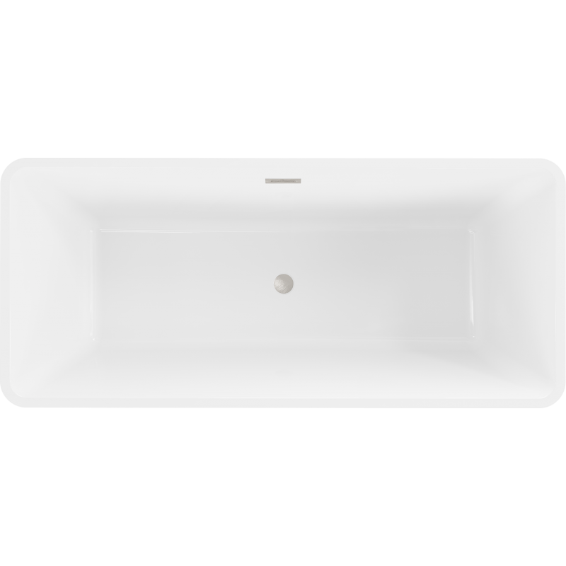 Mexen Tonia freistehende Badewanne 170 x 75 cm, weiß, Überlauf gebürstetes Nickel - 52171707500-97