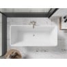 Mexen Tonia freistehende Badewanne 170 x 75 cm, weiß, Überlauf gebürstetes Nickel - 52171707500-97