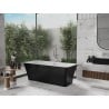 Mexen Tonia freistehende Badewanne 170 x 75 cm, weiß/schwarz, Überlauf chrom - 52171707575-01