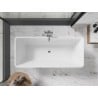 Mexen Tonia freistehende Badewanne 170 x 75 cm, weiß/schwarz, Überlauf chrom - 52171707575-01