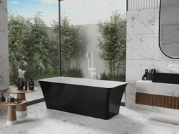 Mexen Tonia freistehende Badewanne 170 x 75 cm, weiß/schwarz, Überlauf weiß - 52171707575-20