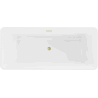 Mexen Tonia freistehende Badewanne 170 x 75 cm, weiß/schwarz, Überlauf gebürstetes Gold - 52171707575-55