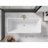 Mexen Tonia freistehende Badewanne 170 x 75 cm, weiß/schwarz, Überlauf gold - 52171707575-50