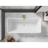 Mexen Tonia freistehende Badewanne 170 x 75 cm, weiß/schwarz, Überlauf gebürstetes Gold - 52171707575-55