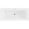 Mexen Tonia freistehende Badewanne 170 x 75 cm, weiß/schwarz, Überlauf roségold - 52171707575-60