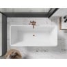 Mexen Tonia freistehende Badewanne 170 x 75 cm, weiß/schwarz, Überlauf roségold - 52171707575-60