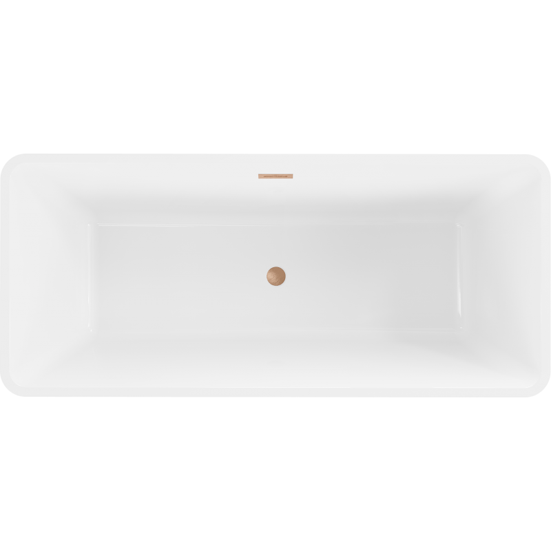 Mexen Tonia freistehende Badewanne 170 x 75 cm, weiß/schwarz, Überlauf gebürstetes Kupfer - 52171707575-65