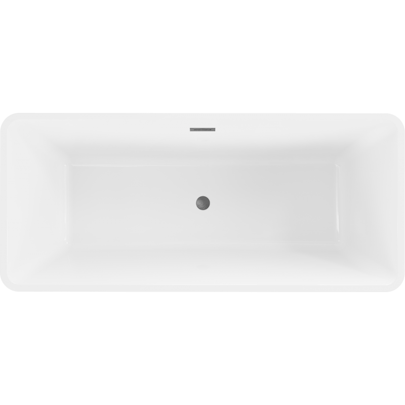 Mexen Tonia freistehende Badewanne 170 x 75 cm, weiß/schwarz, Überlauf gun gray gebürstet - 52171707575-66