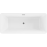Mexen Tonia freistehende Badewanne 170 x 75 cm, weiß/schwarz, Überlauf gun gray gebürstet - 52171707575-66