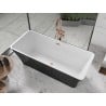 Mexen Tonia freistehende Badewanne 170 x 75 cm, weiß/schwarz, Überlauf gebürstetes Kupfer - 52171707575-65