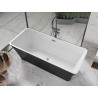 Mexen Tonia freistehende Badewanne 170 x 75 cm, weiß/schwarz, Überlauf gun gray gebürstet - 52171707575-66