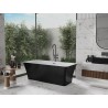 Mexen Tonia freistehende Badewanne 170 x 75 cm, weiß/schwarz, Überlauf gun gray gebürstet - 52171707575-66