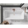 Mexen Tonia freistehende Badewanne 170 x 75 cm, weiß/schwarz, Überlauf gebürstetes Kupfer - 52171707575-65
