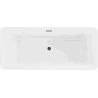 Mexen Tonia freistehende Badewanne 170 x 75 cm, weiß/schwarz, Überlauf schwarz - 52171707575-70