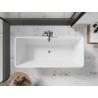 Mexen Tonia freistehende Badewanne 170 x 75 cm, weiß/schwarz, Überlauf gun gray gebürstet - 52171707575-66
