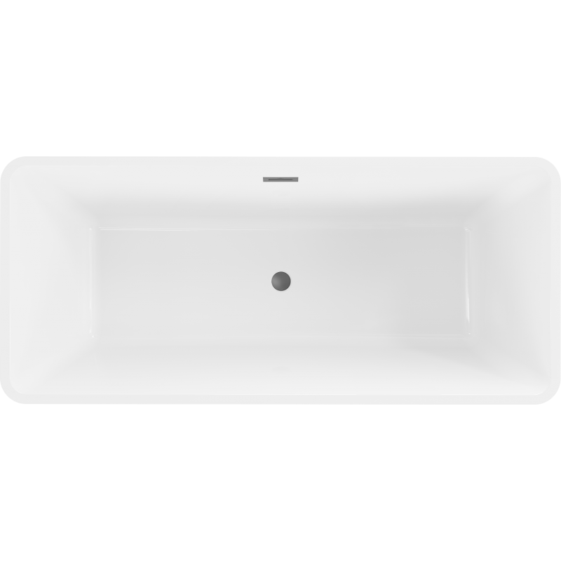 Mexen Tonia freistehende Badewanne 170 x 75 cm, weiß/schwarz, Überlauf gun metal - 52171707575-95