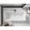 Mexen Tonia freistehende Badewanne 170 x 75 cm, weiß/schwarz, Überlauf gun metal - 52171707575-95