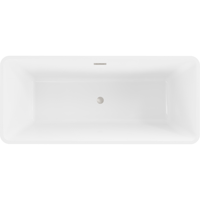 Mexen Tonia freistehende Badewanne 170 x 75 cm, weiß/schwarz, Überlauf gebürsteter Nickel - 52171707575-97