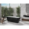 Mexen Tonia freistehende Badewanne 170 x 75 cm, weiß/schwarz, Überlauf gebürsteter Nickel - 52171707575-97