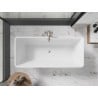 Mexen Tonia freistehende Badewanne 170 x 75 cm, weiß/schwarz, Überlauf gebürsteter Nickel - 52171707575-97