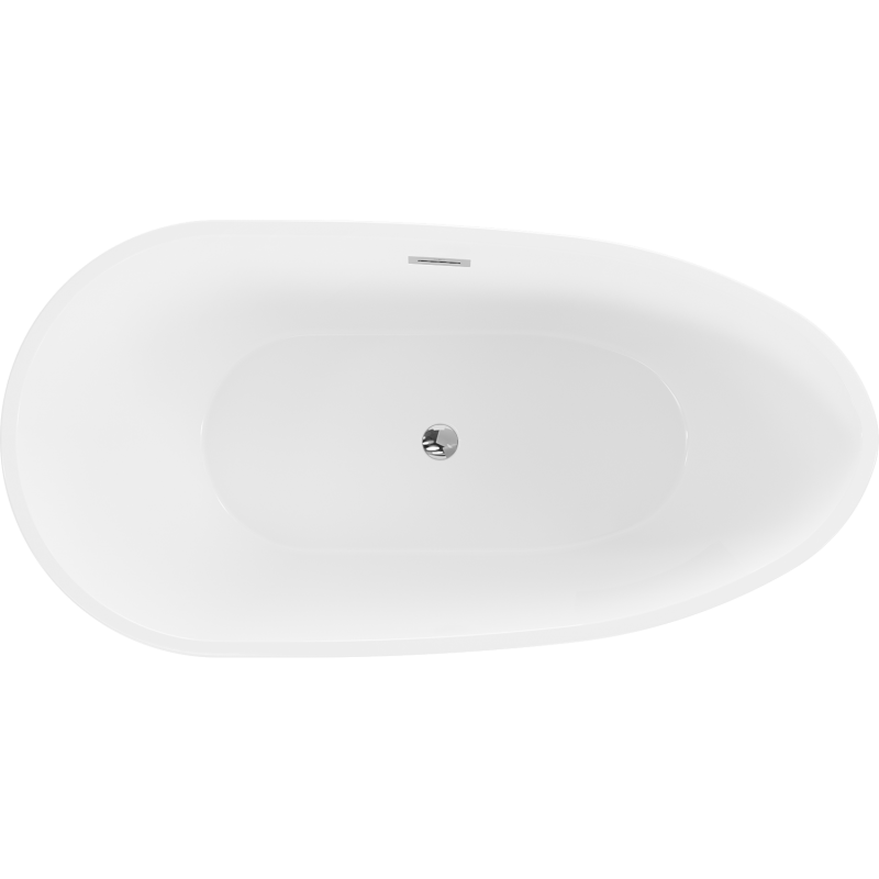 Mexen Eos freistehende Badewanne 150 x 75 cm, weiß, Überlauf chrom - 52471507500-01