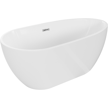 Mexen Eos freistehende Badewanne 150 x 75 cm, weiß, mit Überlauf chrom - 52471507500-01