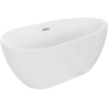Mexen Eos freistehende Badewanne 150 x 75 cm, weiß, Überlauf chrom - 52471507500-01