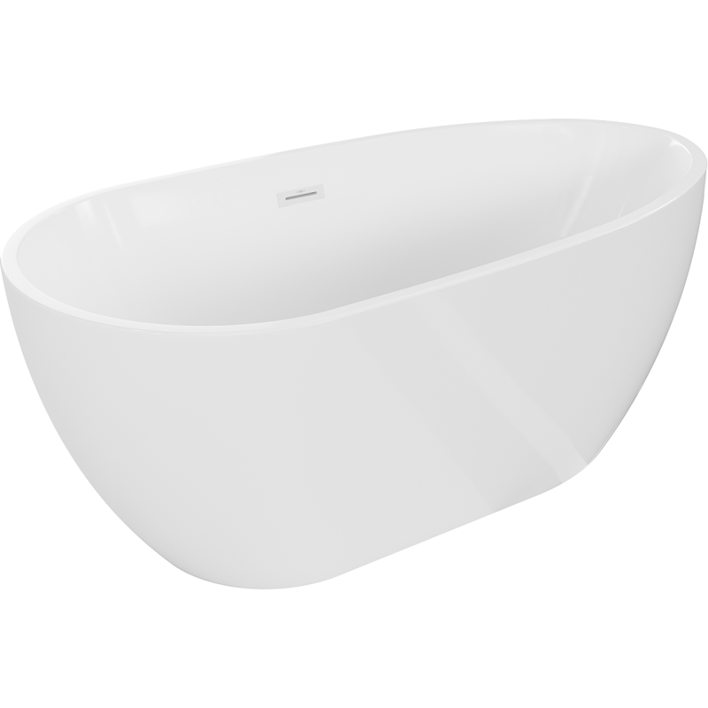 Mexen Eos freistehende Badewanne 150 x 75 cm, weiß, Überlauf weiß - 52471507500-20