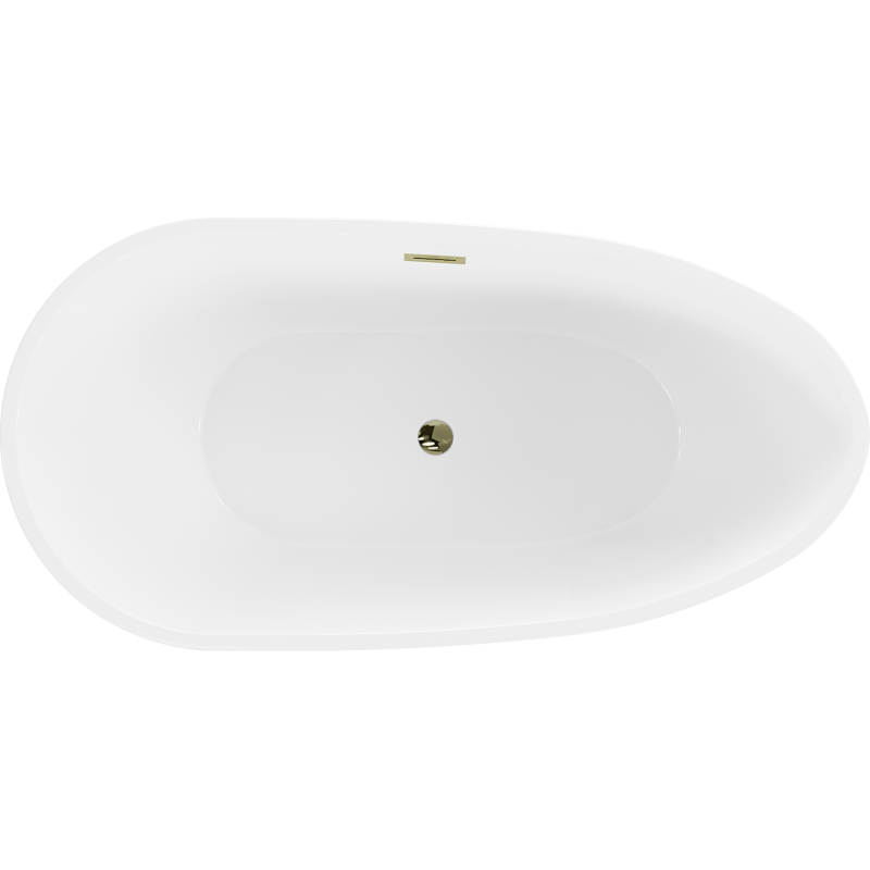 Mexen Eos freistehende Badewanne 150 x 75 cm, weiß, goldener Überlauf - 52471507500-50