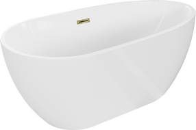 Mexen Eos freistehende Badewanne 150 x 75 cm, weiß, goldener Überlauf - 52471507500-50