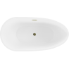 Mexen Eos freistehende Badewanne 170 x 75 cm, weiß, Überlauf gold - 52471707500-50