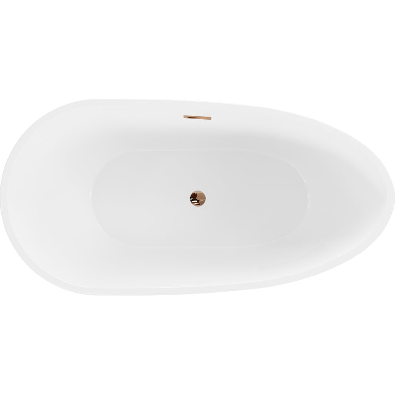 Mexen Eos freistehende Badewanne 150 x 75 cm, weiß, Überlauf Roségold - 52471507500-60