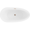 Mexen Eos freistehende Badewanne 170 x 75 cm, weiß, Überlauf Roségold - 52471707500-60