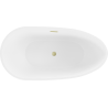 Mexen Eos freistehende Badewanne 170 x 75 cm, weiß, Überlauf gebürstetes Gold - 52471707500-55