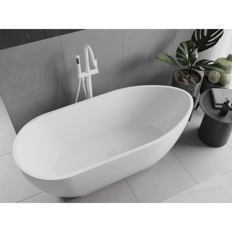 Mexen Eos freistehende Badewanne 150 x 75 cm, weiß, Überlauf weiß - 52471507500-20