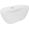 Mexen Eos freistehende Badewanne 170 x 75 cm, weiß, Überlauf gebürstetes Kupfer - 52471707500-65