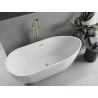 Mexen Eos freistehende Badewanne 170 x 75 cm, weiß, Überlauf gebürstetes Gold - 52471707500-55