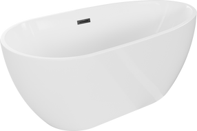 Mexen Eos freistehende Badewanne 150 x 75 cm, weiß, schwarzer Überlauf - 52471507500-70