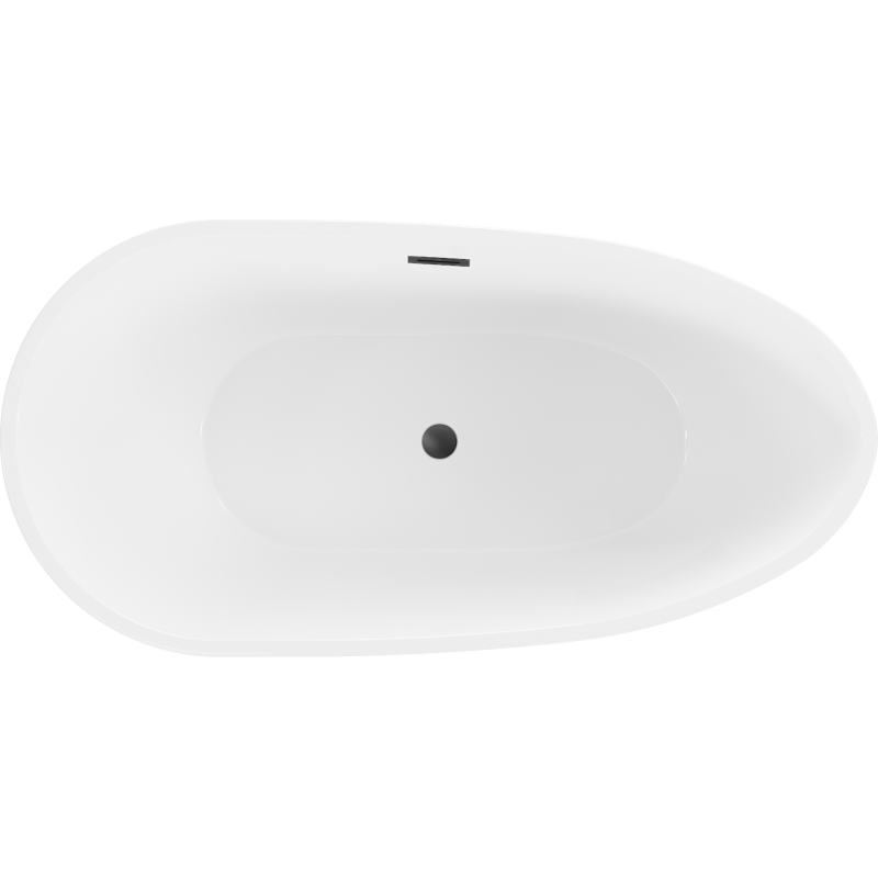 Mexen Eos freistehende Badewanne 150 x 75 cm, weiß, schwarzer Überlauf - 52471507500-70