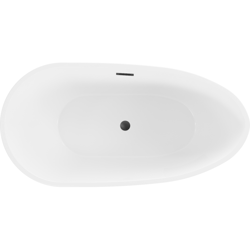 Mexen Eos freistehende Badewanne 170 x 75 cm, weiß, Überlauf schwarz - 52471707500-70