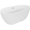 Mexen Eos freistehende Wanne 170 x 75 cm, weiß, Überlauf gebürsteter Nickel - 52471707500-97