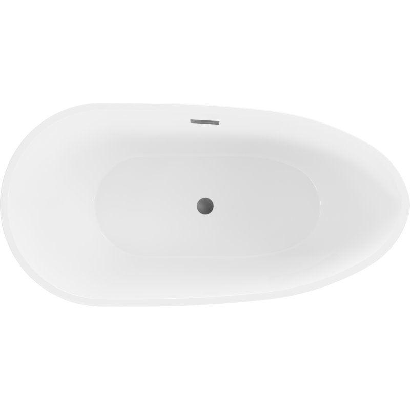 Mexen Eos freistehende Badewanne 150 x 75 cm, weiß, Überlauf Gun Metal - 52471507500-95