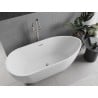 Mexen Eos freistehende Badewanne 150 x 75 cm, weiß, Überlauf gebürstetes Nickel - 52471507500-97